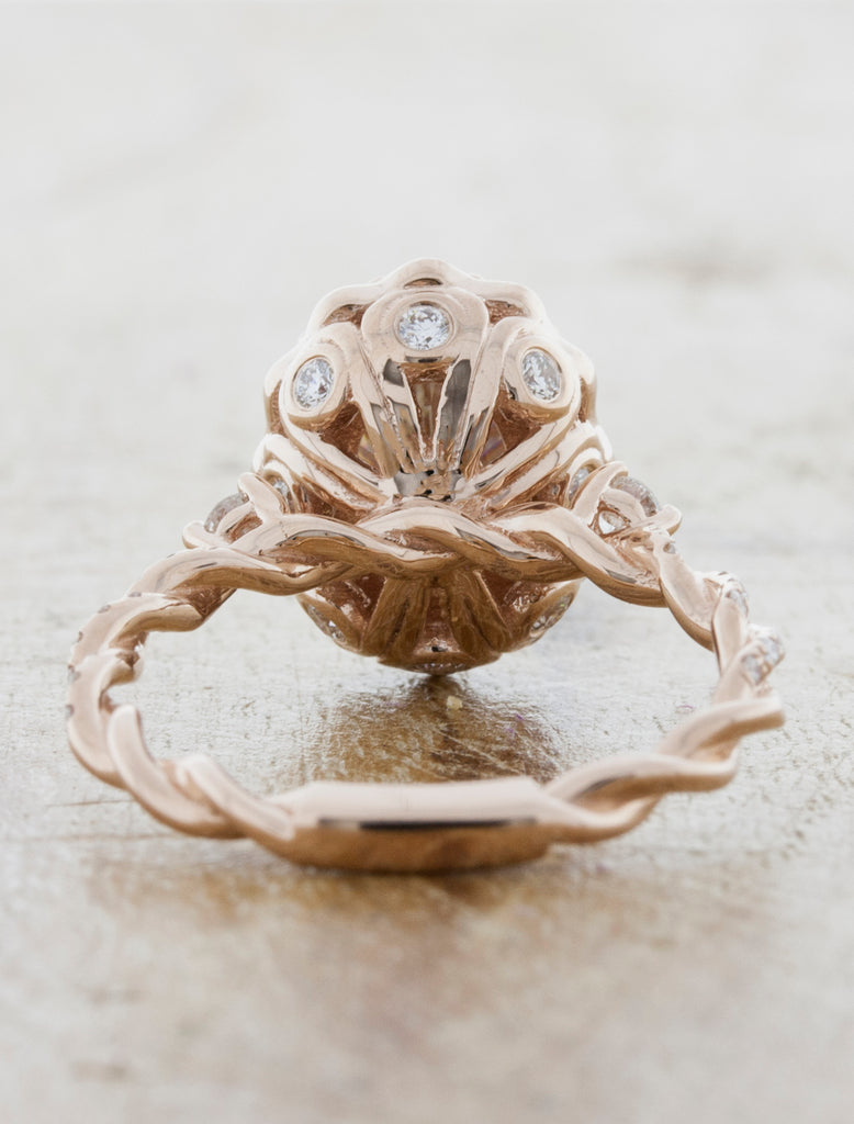 Floral Delicate Halo Diamond Engagement Ring – Kirk Kara